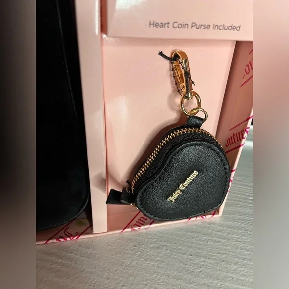 Juicy Couture Shoulder Bag Chain 2 Piece Set Liquorice Color w/ Coin Purse NWT​